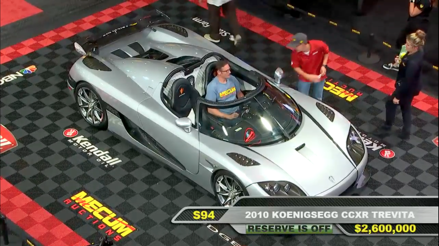$2,860,000 | 2010 Koenigsegg CCXR TrevitaEstimate: $2,700,000 to $3,000,000Official Auction Description: MecumLot S94