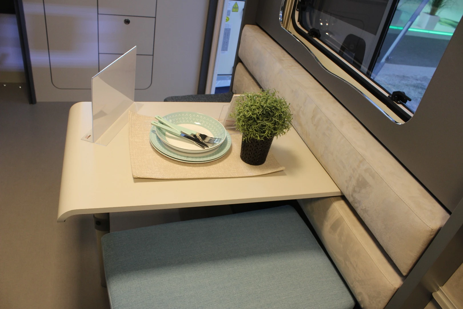 The cozy breakfast nook – the table can remove for added space or for use in the kitchen