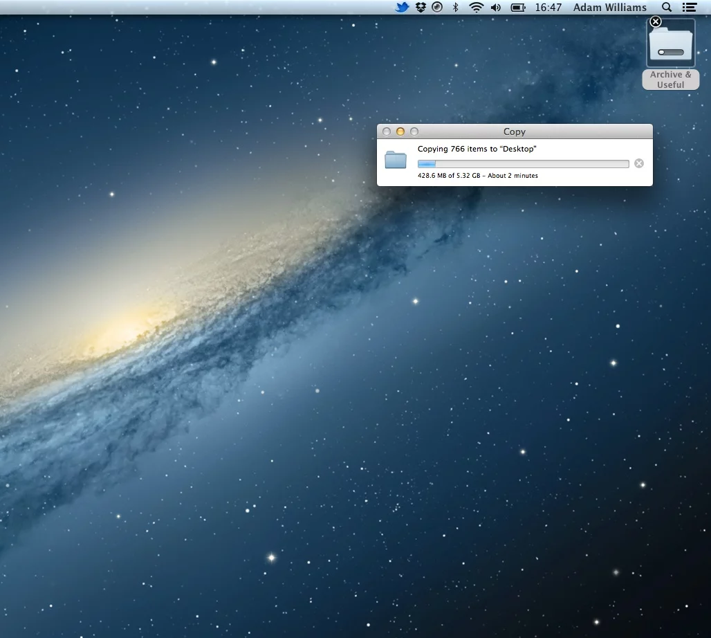 The copying of files now shows new iOS-like graphics