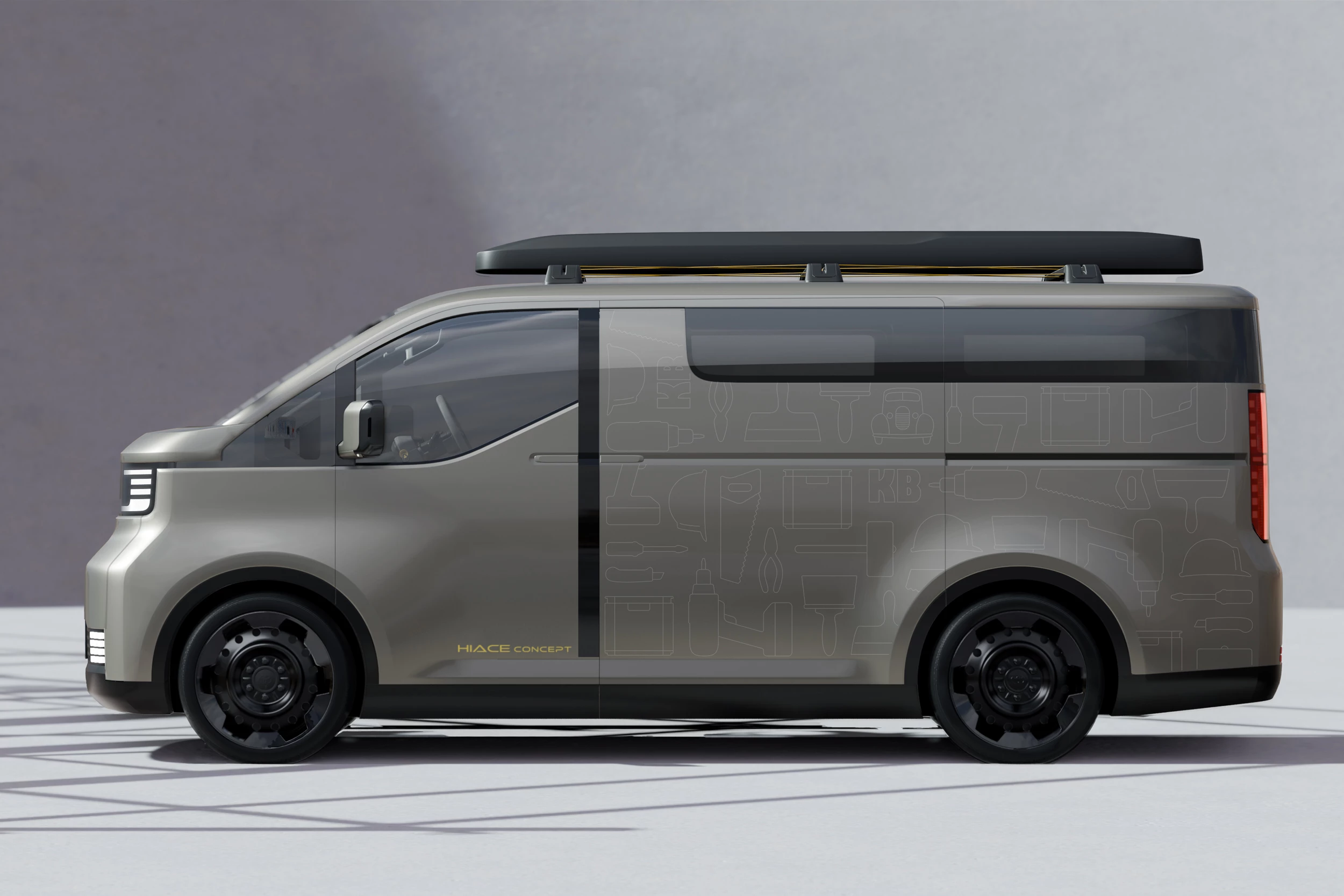 Shown here with a roof rack, the Toyota HiAce Concept brings Kayoibako styling a step closer to possible reality