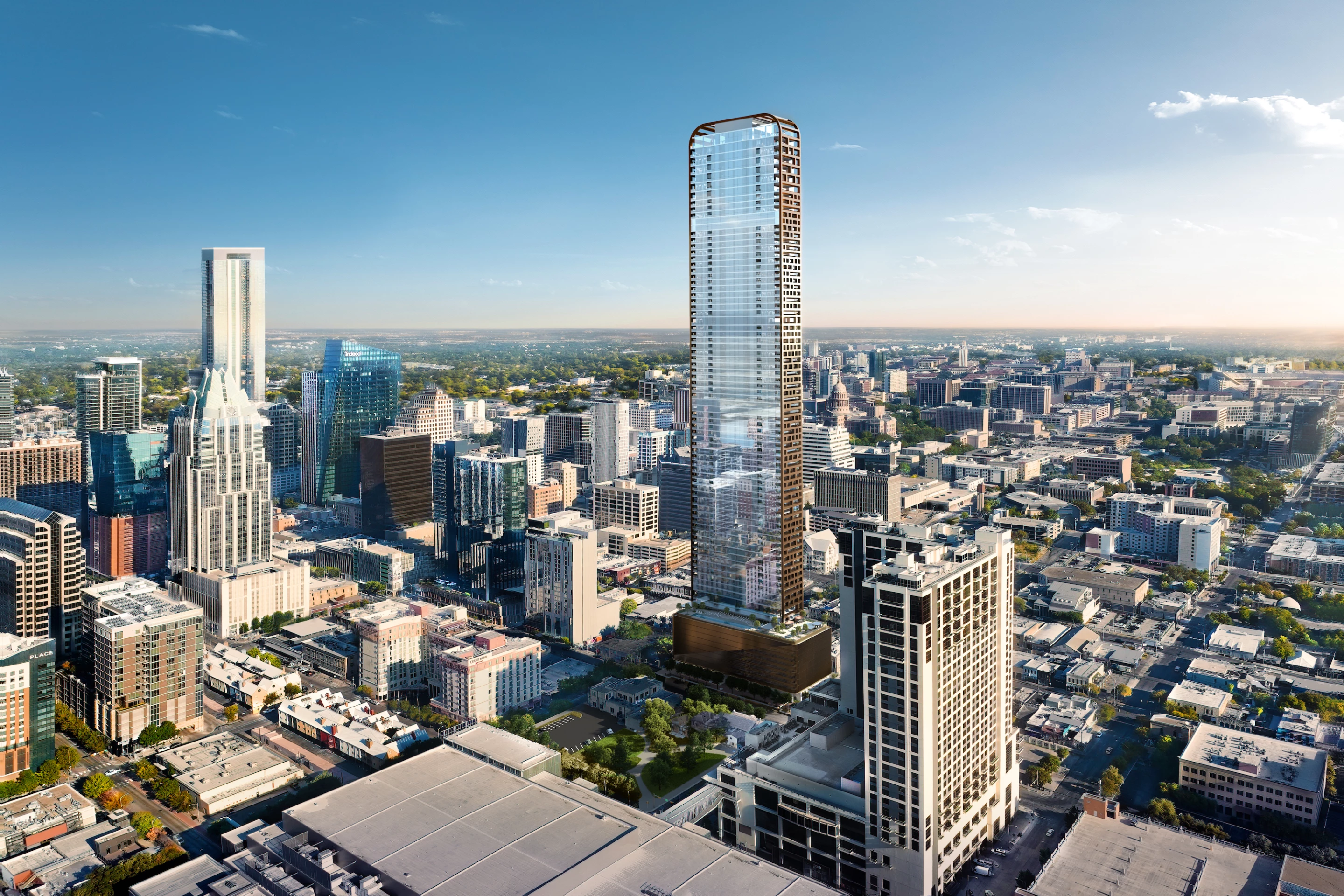 The Wilson Tower will rise to a height of 1,035 ft (315 m), making it the tallest skyscraper in Texas