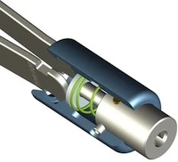 The TiGr's stainless steel cylindrical locking mechanism