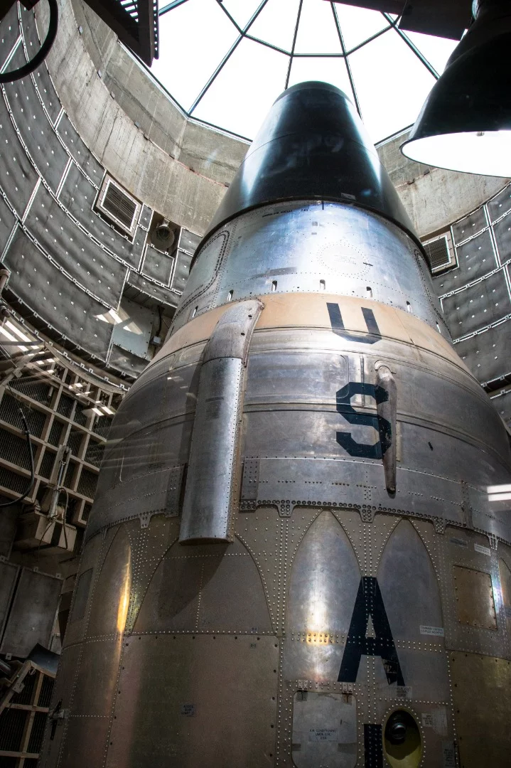 The silo is jammed half open so it can be inspected by arms control surveillance satellites