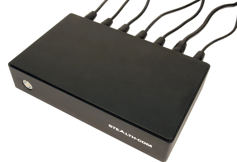 The Stealth with its cables connected