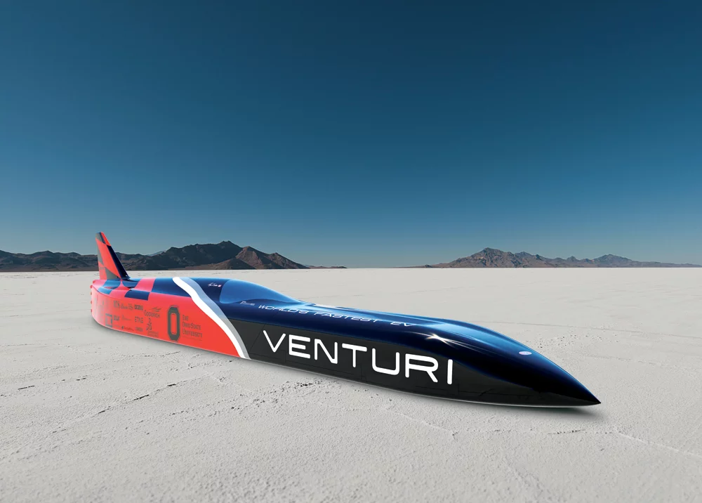 Venturi VBB - 3 electric car will attempt to reach a speed of 700 km/h (434 m/h) in 2015 (Photo: Venturi Automobiles)