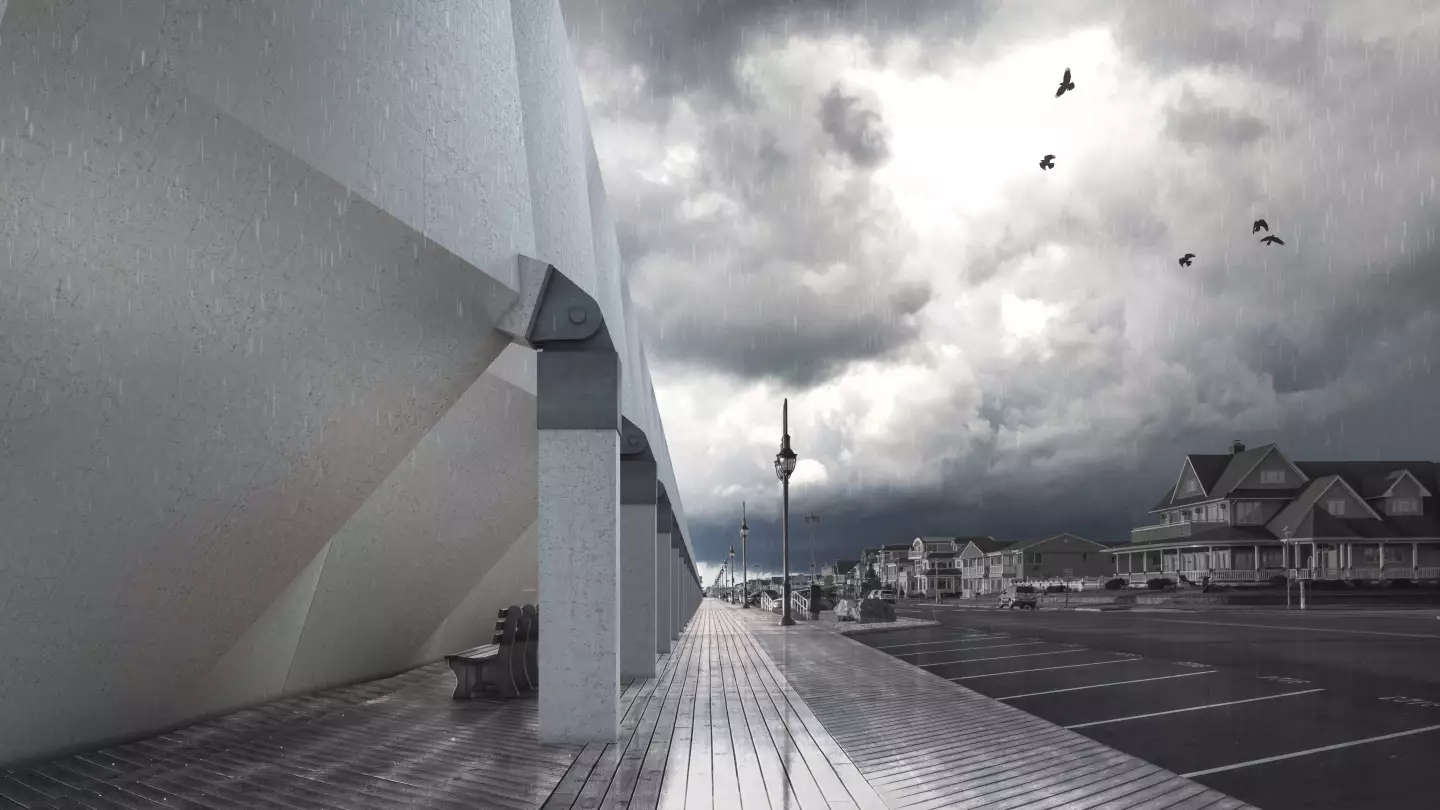 During storms, the shells would be angled toward the ocean