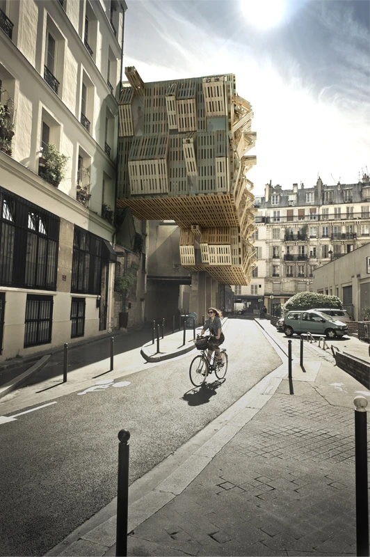 The AME-LOT student housing project is made entirely out of recycled pallets(Image by Malka Architecture)