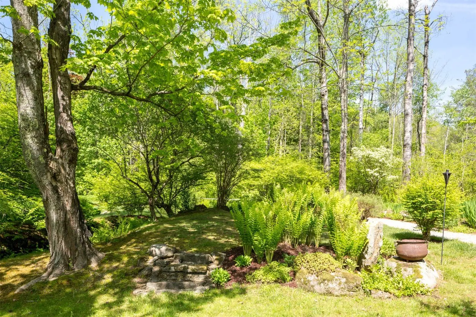 Gardens surrounding the Tyringham Gingerbread House estate