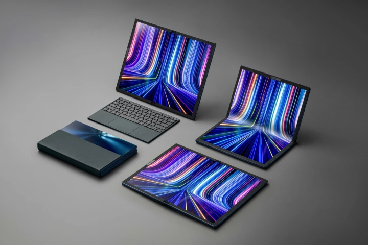 The various display mode options of the Zenbook 17 Fold OLED laptop