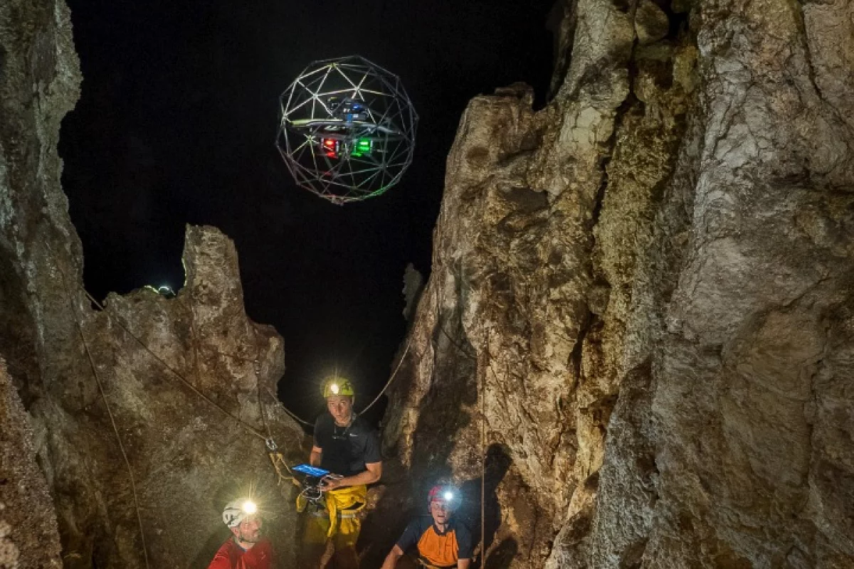 A crash-proof drone has been put to the test in caves in Sicily, as part of an ESA training program that could see it eventually used to explore Mars