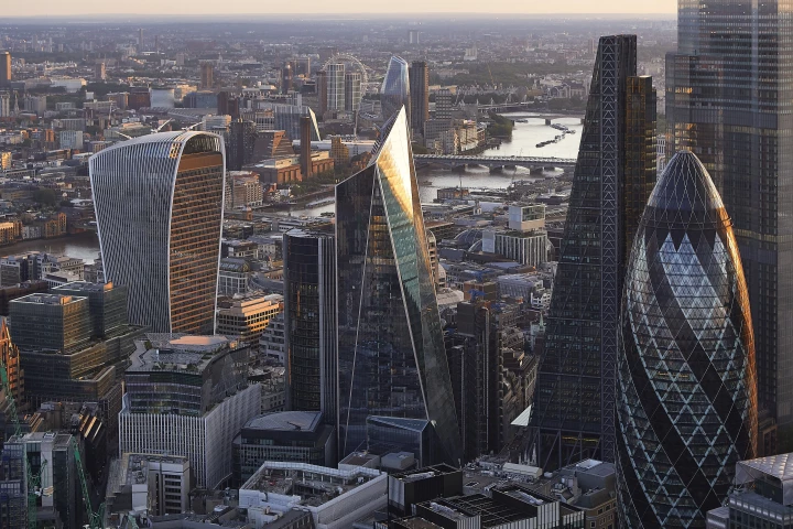 The Scalpel, center, is part of the cluster of buildings in the City of London that include the Cheesegrater, Walkie-Talkie, Can of Ham, and the Gherkin