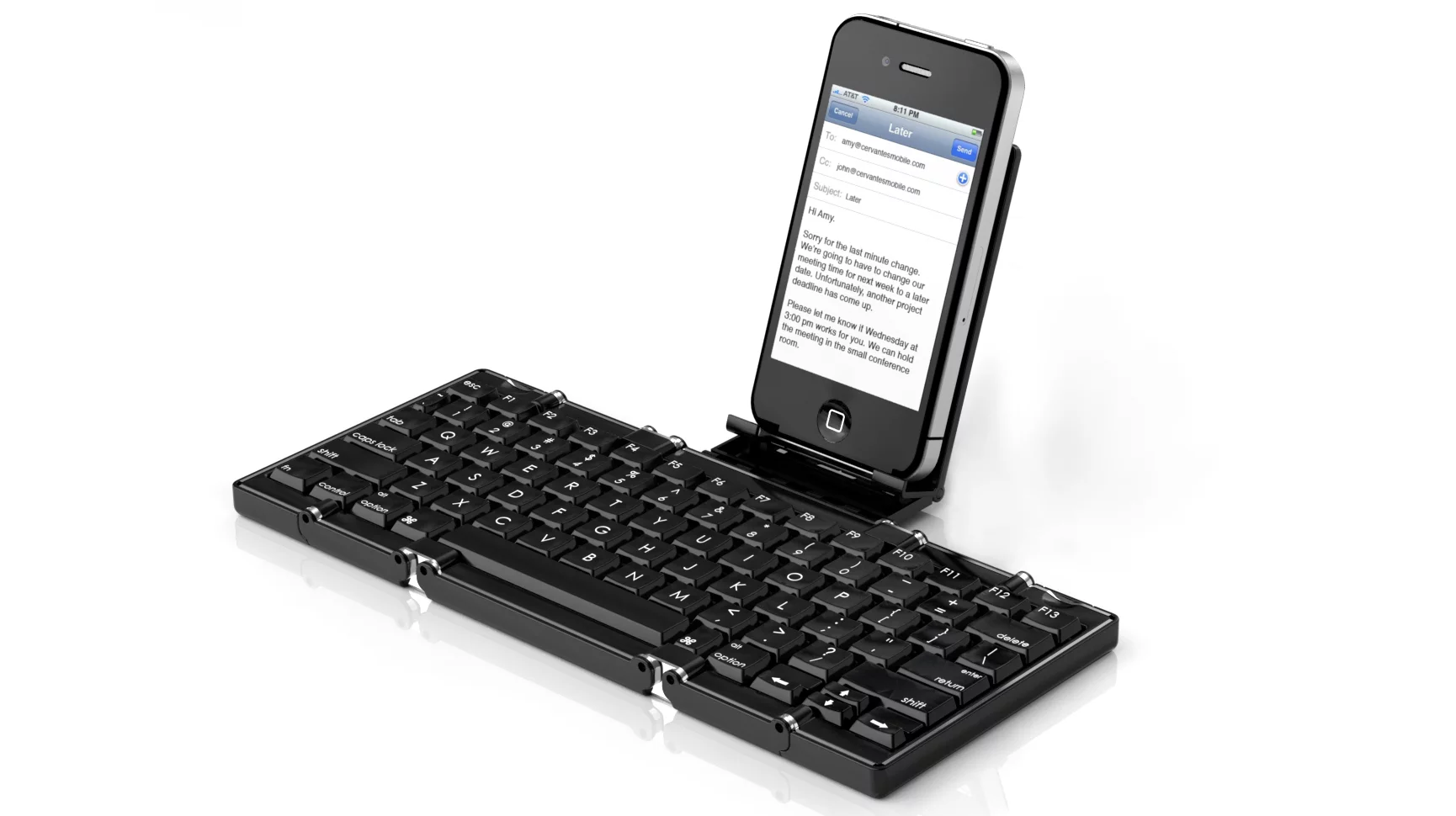The Jorno folding Bluetooth keyboard makes typing on an iPhone much more pleasant
