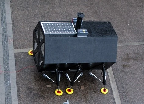 The solar panels and batteries on the roof