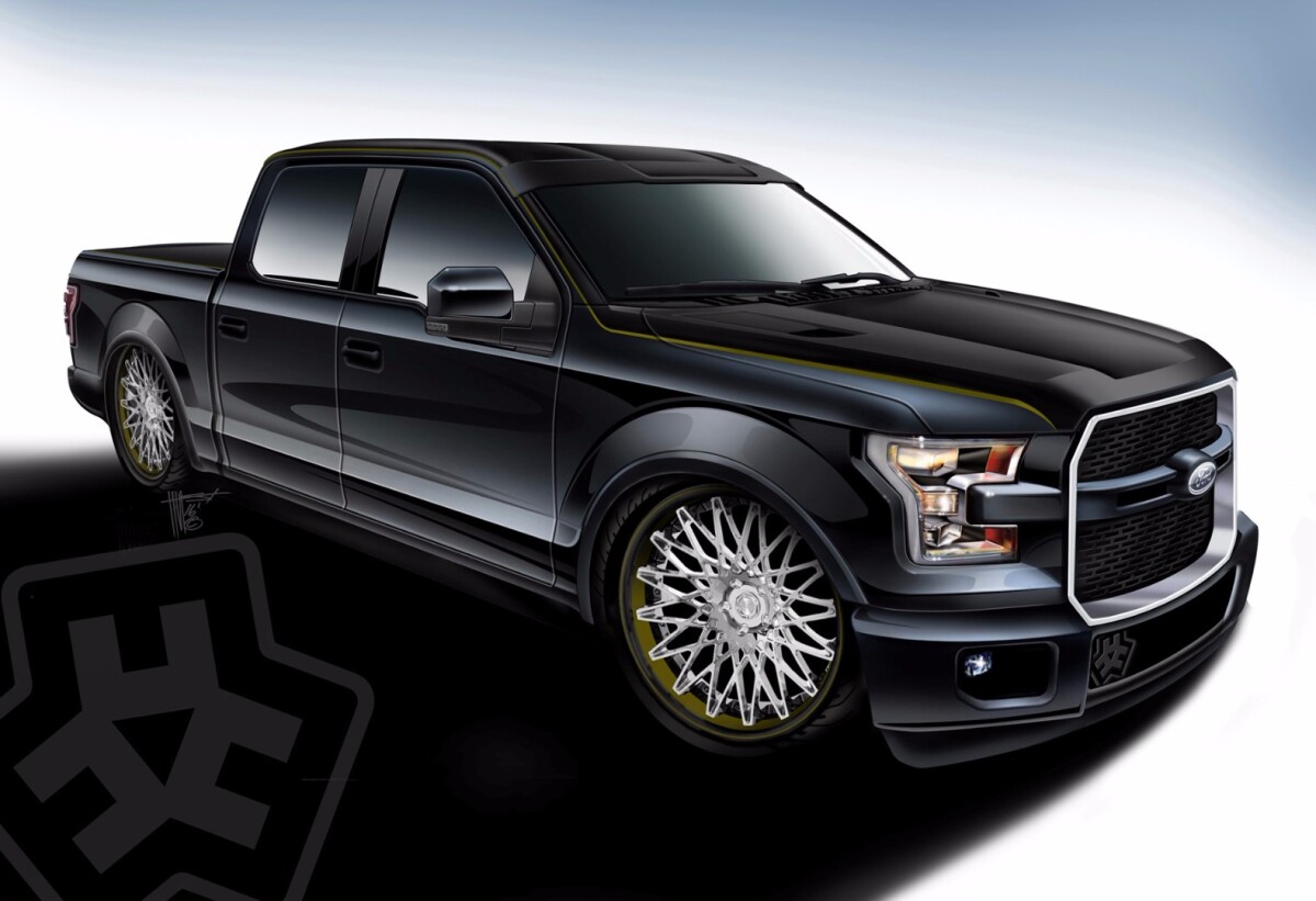 The Erathr3 Ford F-150 uses air suspension to sit lower