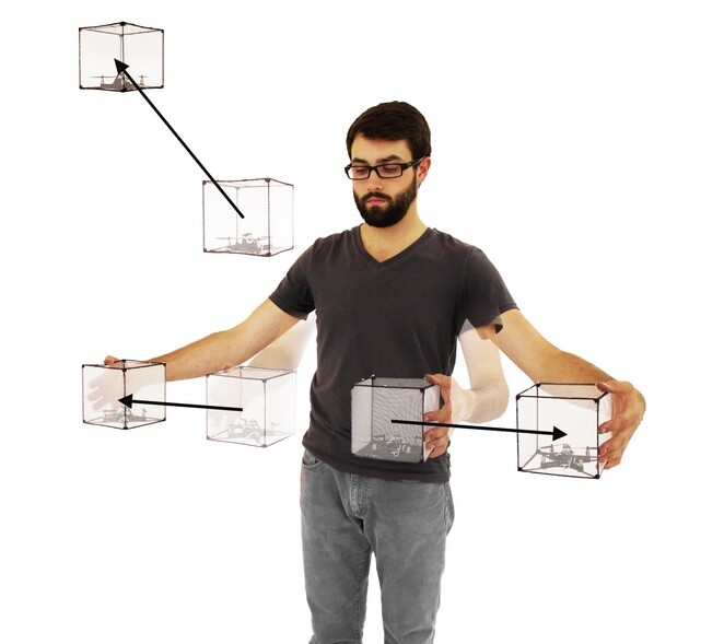 BitDrones can also be moved and positioned by hand as if they were flying building blocks