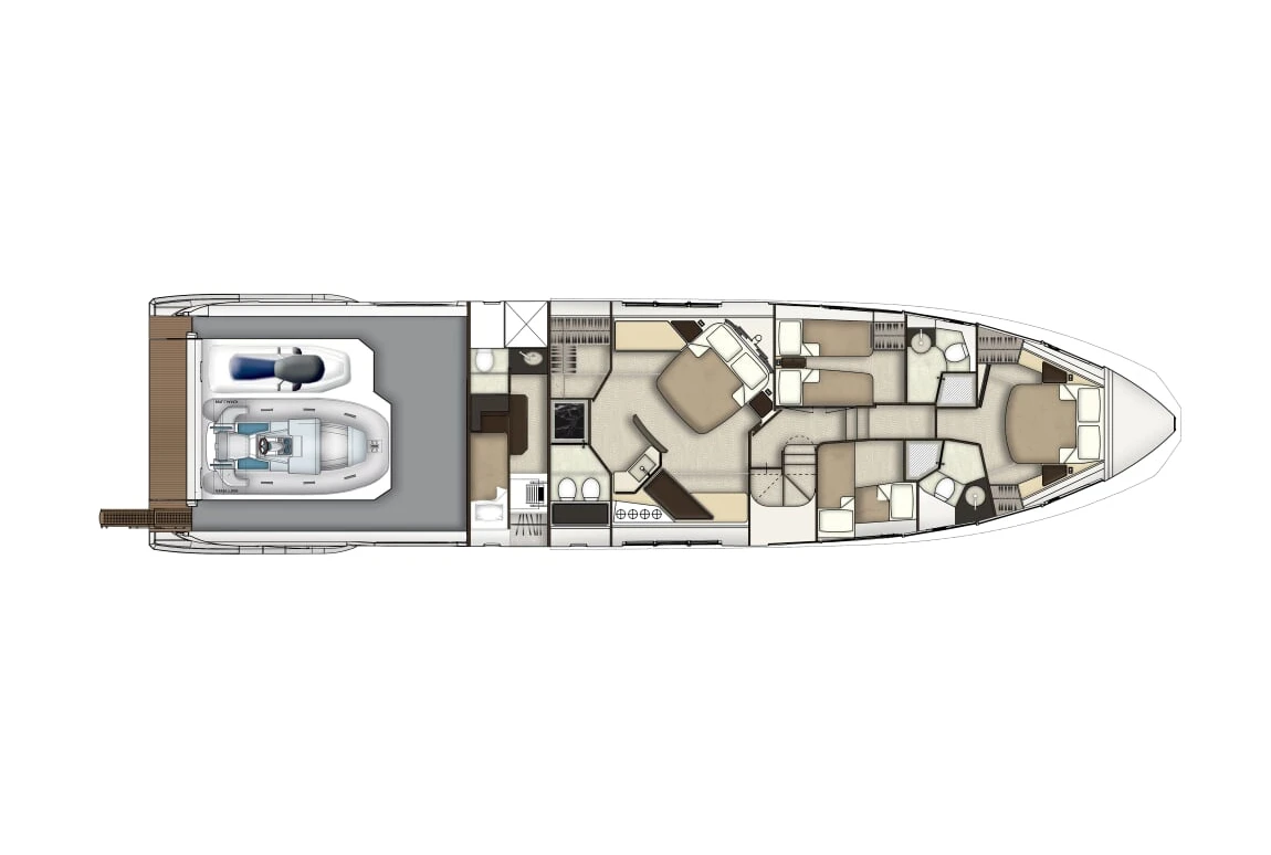 Azimut S7 lower deck plan