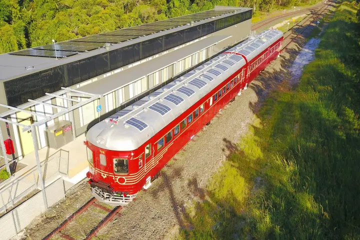 The world's first solar-powered train was fitted with custom-built curved solar panels
