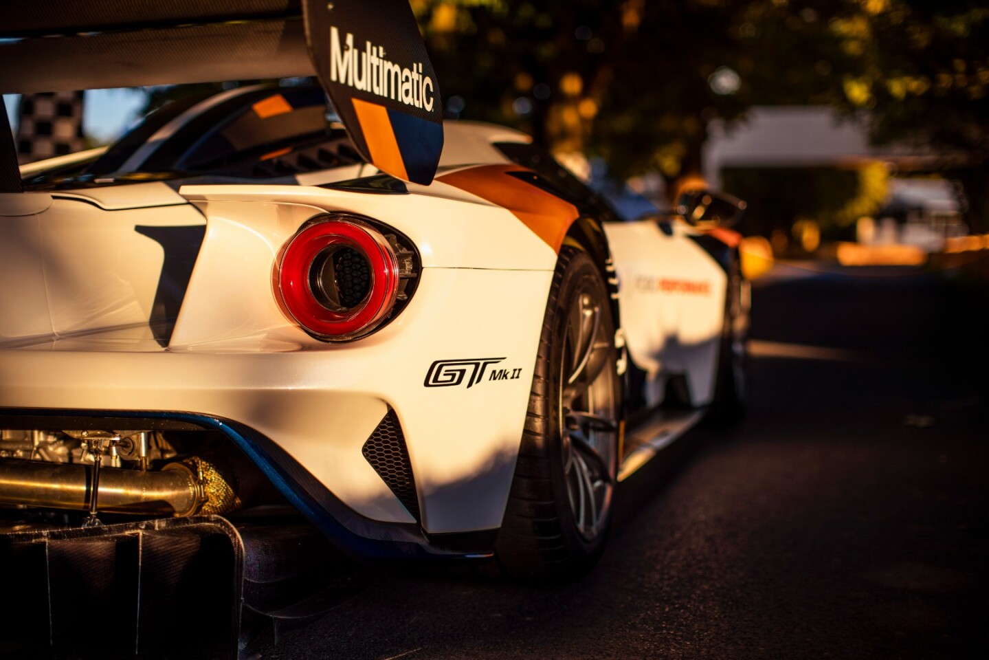 Free of rules and restrictions, the Ford GT Mk II travels a little lighter and lower than its street-going sibling