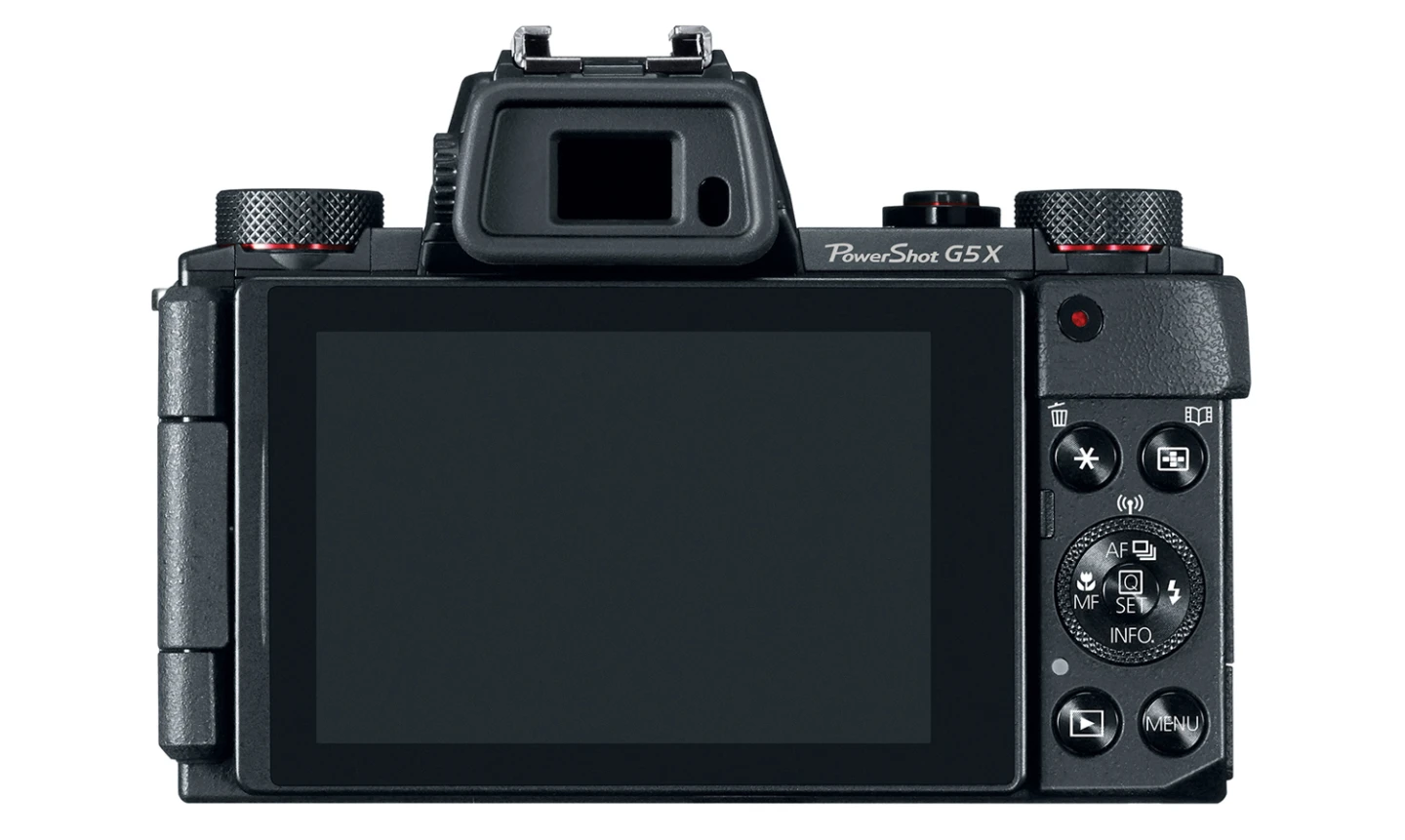 The Canon PowerShot G5 X boasts a built-in electronic viewfinder with 2.36 million dots
