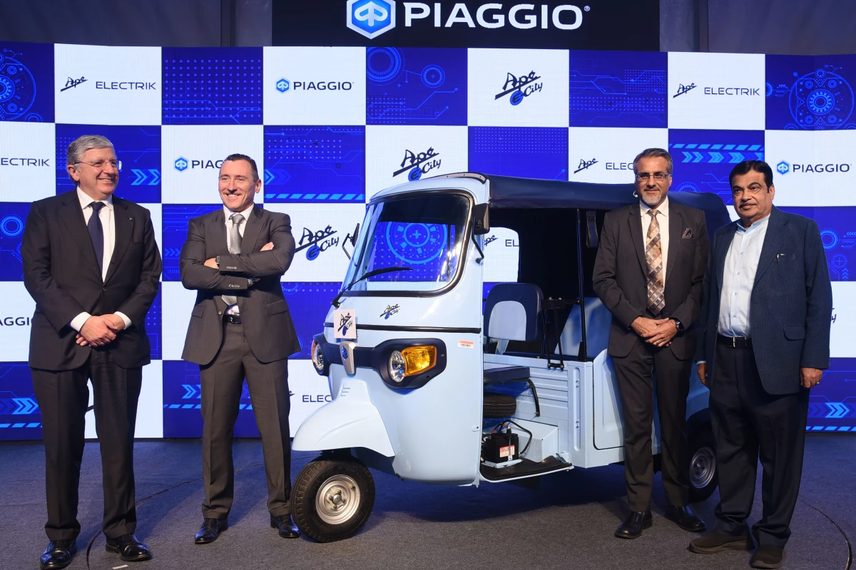 Piaggio describes the Ape E-City as its entry into the Indian electric commercial vehicle market