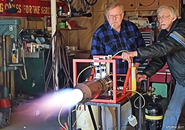 Test firing of the Seymour micro jet turbine engine (Photo: JME)