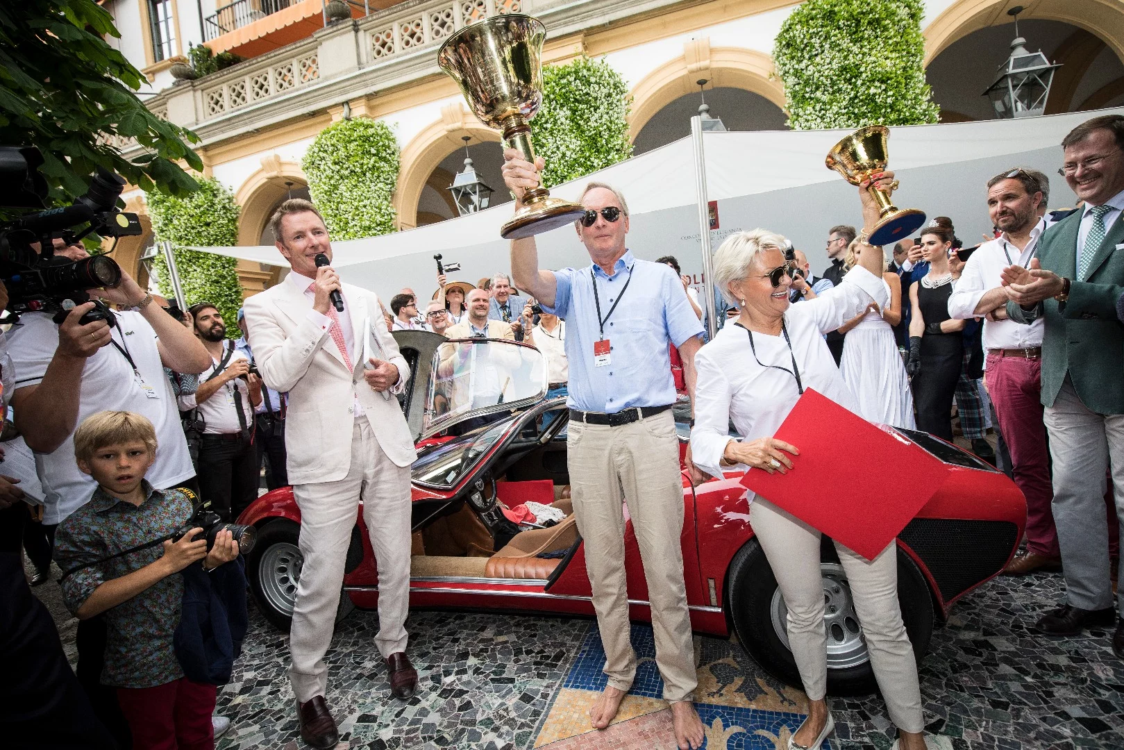 Albert Spiess' Alfa Romeo 33/2 Stradale was voted "Best of Show" by the public at Villa d'Este, adding to the "best of show" he won at Villa d'Este once before for his 1956 Maserati 450 S. Albert's vast car collection includes a range of Italian national treasures. He is best known though, as the head of his eponymous company which produces epicurian delights such as Bündnerfleisch, a branded product as synonymous with Switzerland as watches, chocolate and cheese.