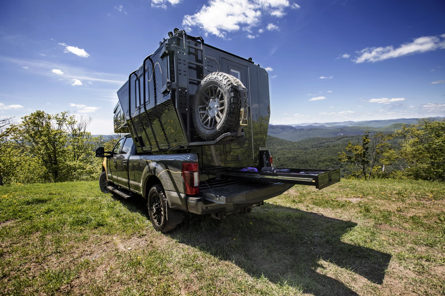 The large drawers provide convenient storage for apparel and gear, such as outerwear, hiking boots and survival kits