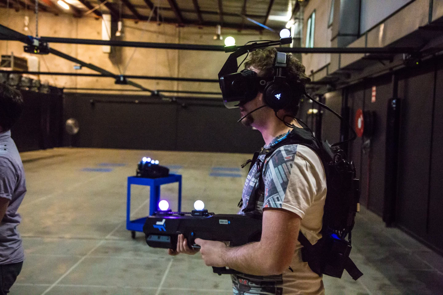 The whole rig looks cumbersome, but it's surprisingly comfortable and melts away as soon as you enter the virtual world