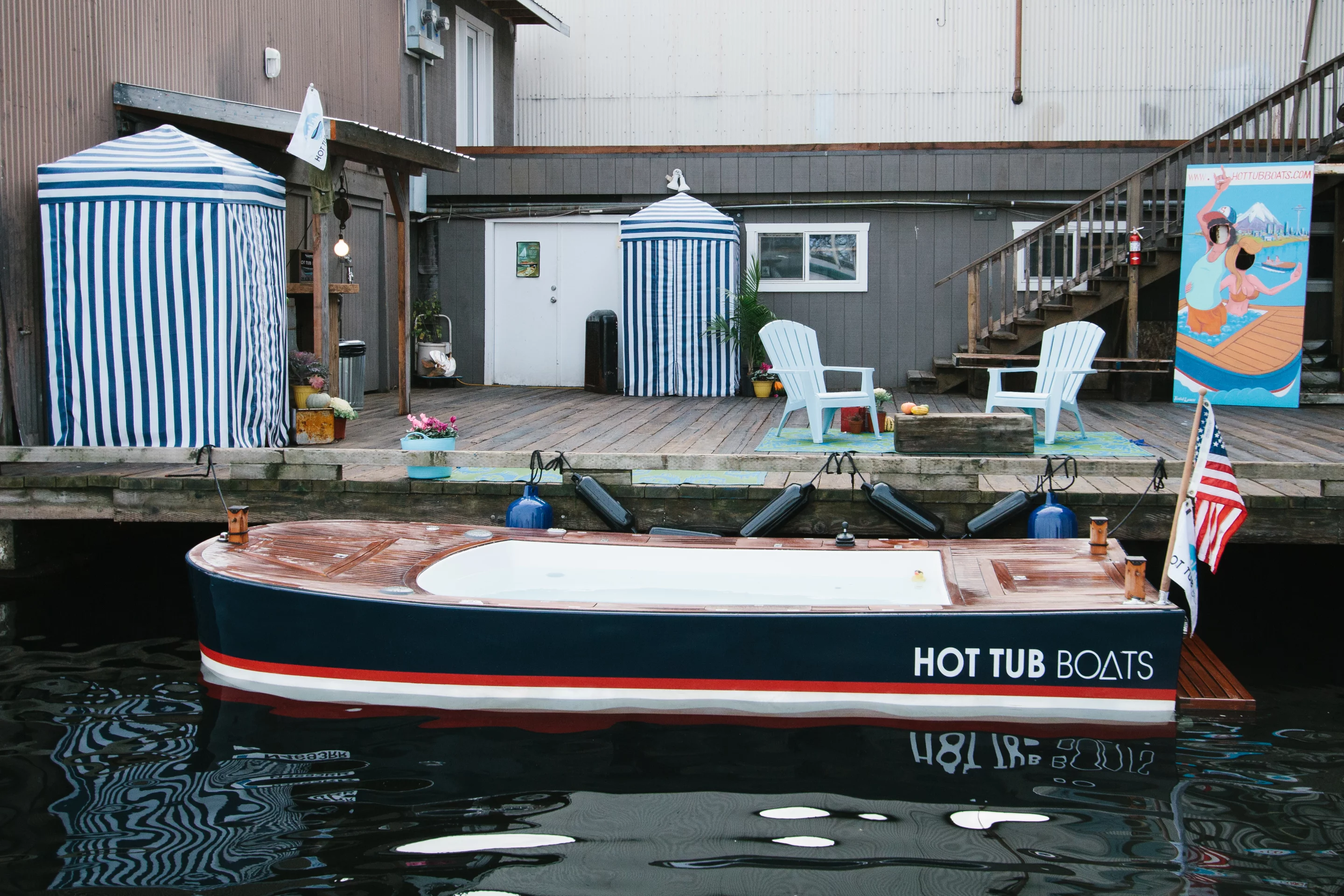 The Hot Tub Boat allows its passengers to soak while they cruise