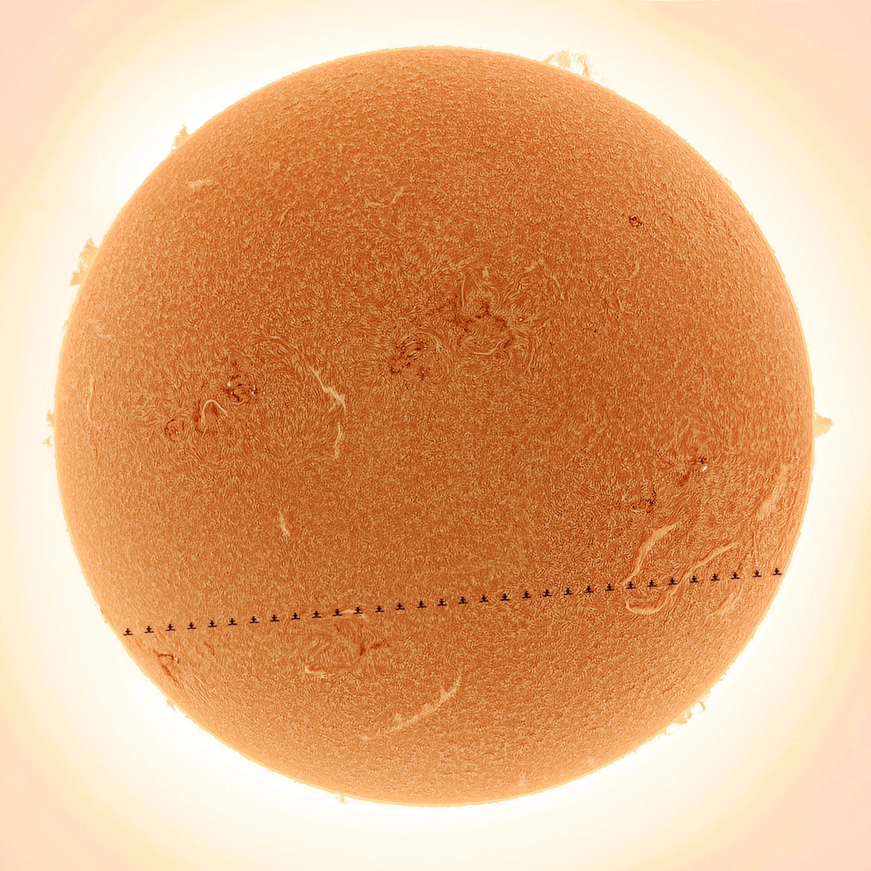 Chinese Space Station Transits Active Sun by Letian Wang, taken in Beijing, China. Shortlisted in the People & Space category