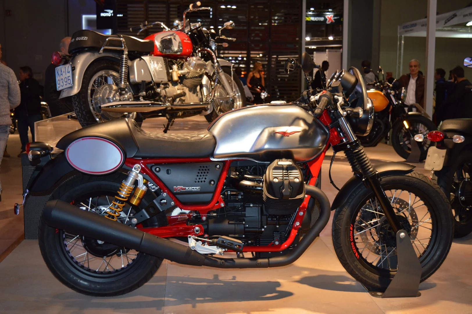 The popular Moto Guzzi V7 III Racer draws inspiration from the archetypal cafe racer styling