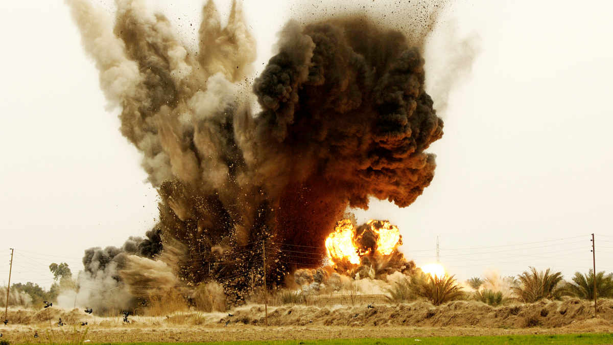 The $2000 GBU-38 in action. Those are telephone poles to guage the size of the blast it delivers. The GBU-38 is a general-purpose, 500 pound, Mk 82 dumb bomb with an $18,000 GPS guidance system fitted, turning it into a surgically-accurate weapon delivering 192 pounds (89 kg) of Tritonal high explosive from a range of up to 15 miles (24 km). That's on top of the MQ-9's 1100 km range.