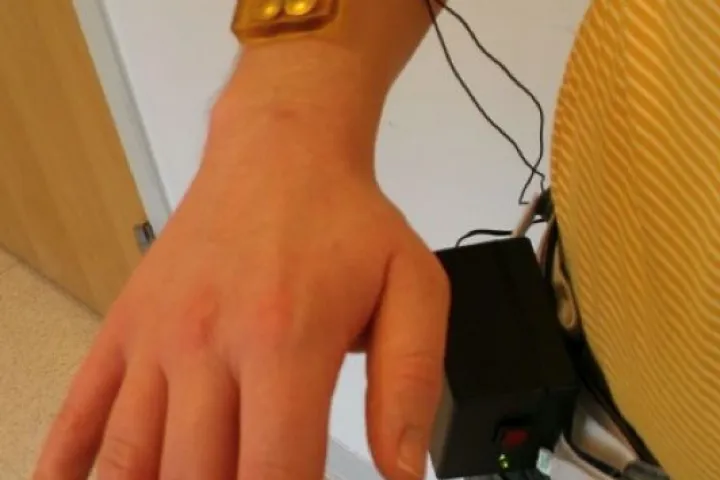 One of the prototype ulcer-healing patches