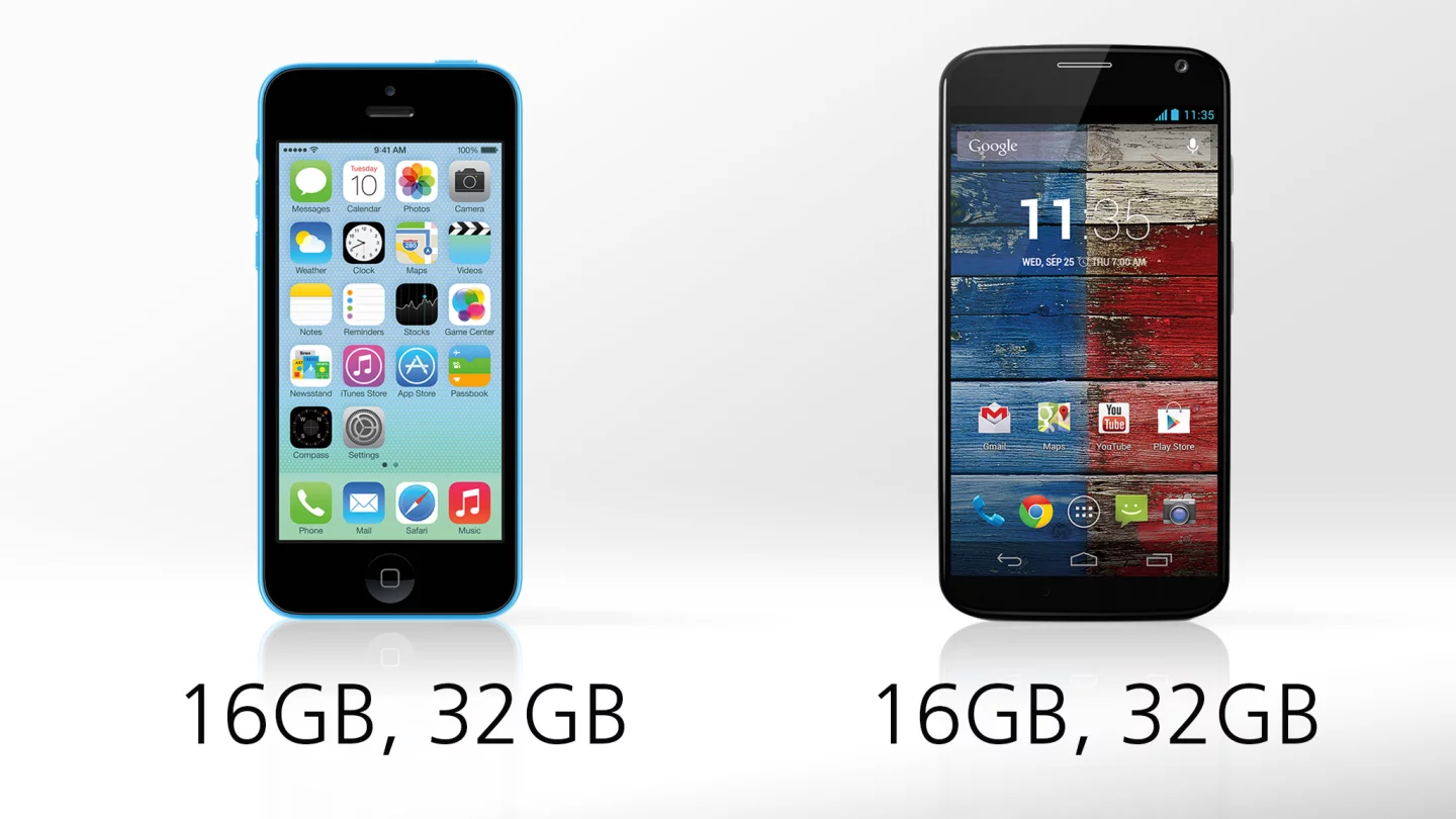 Both phones are sold in 16 GB and 32 GB models