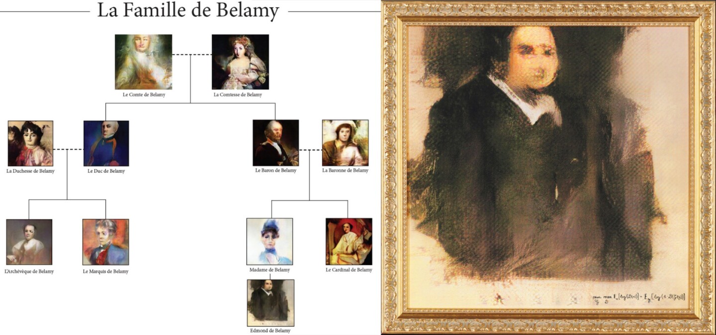 $432,500 | Edmond de Belamy, from La Famille de Belamy | Auction House: Christie's | Sale price: US$432,500 | Official Estimate: US$7,000 to $10,000 | Date of sale: October 25, 2018