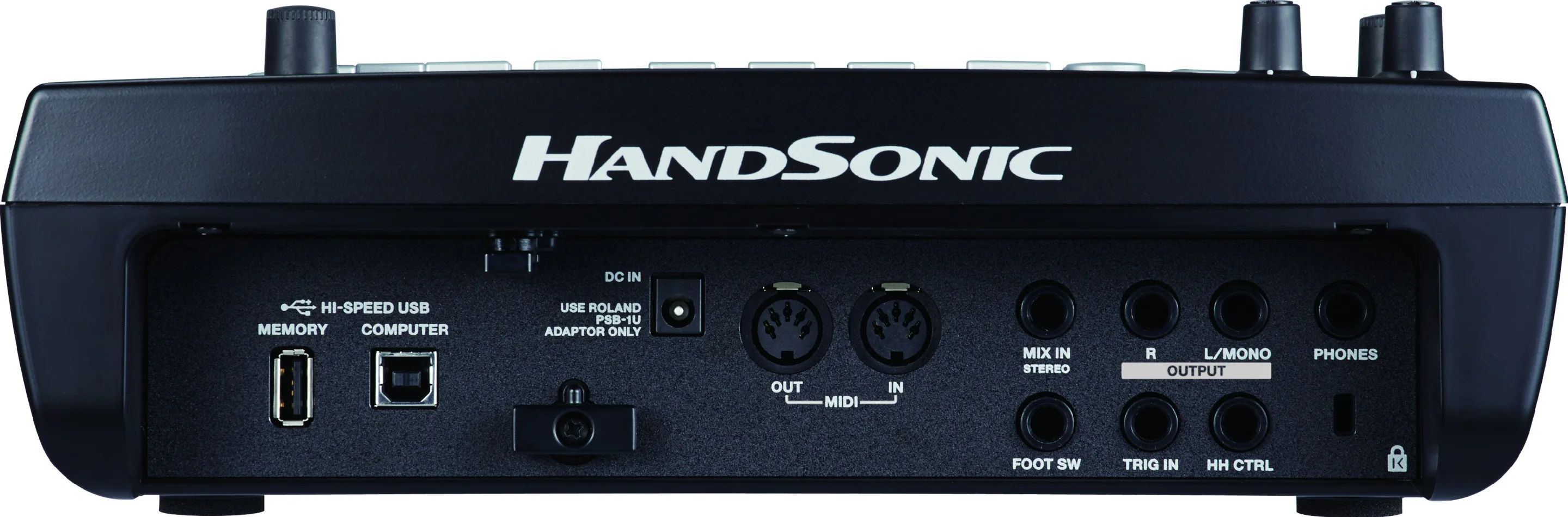 the rear of the HP-20 showing the numerous in/out connection options