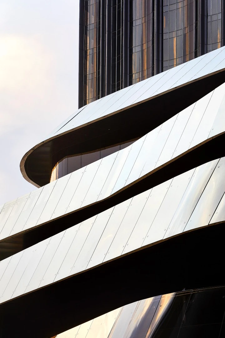 Closeup of the Chaoyang Park Plaza's facade