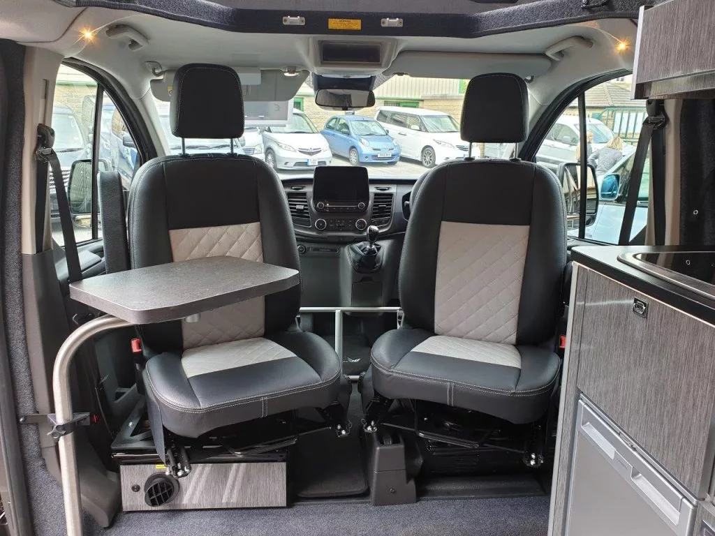 Swivel driver and front passenger seats are also standard