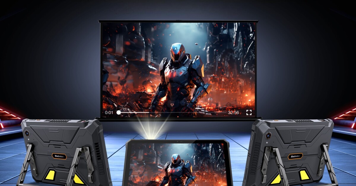 Rugged tablet with FHD projector and long battery life