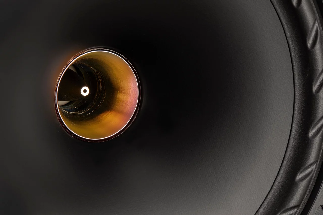 Fyne speakers use precise placement of the tweeter within the bass speaker cone