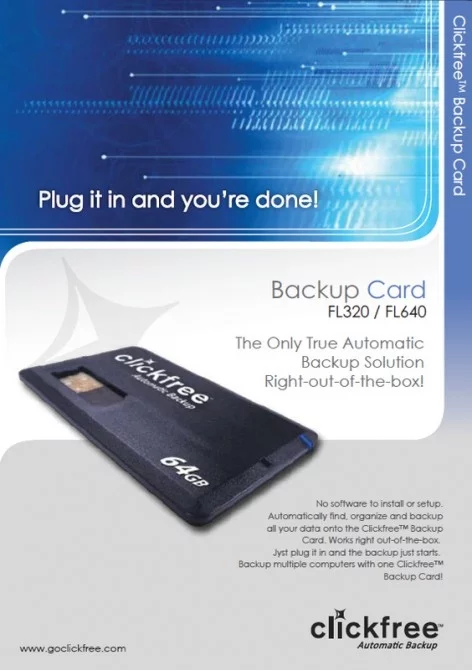 Clickfree's Backup Card
