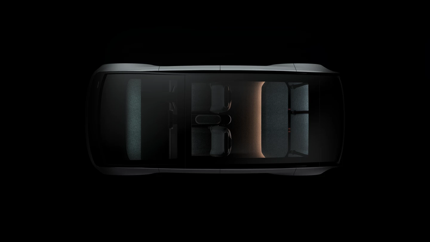 Top-down view shows ample legroom for up to three passengers in the rear