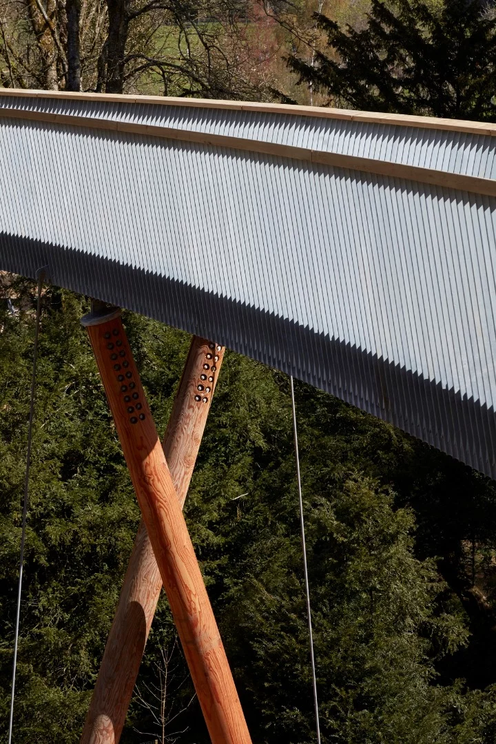 The walkway also has timber legs that will age naturally over time