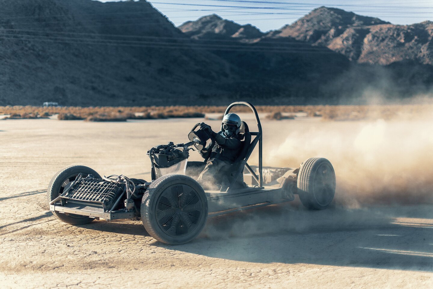 Sara Price paddles the unique Canoo around the desert