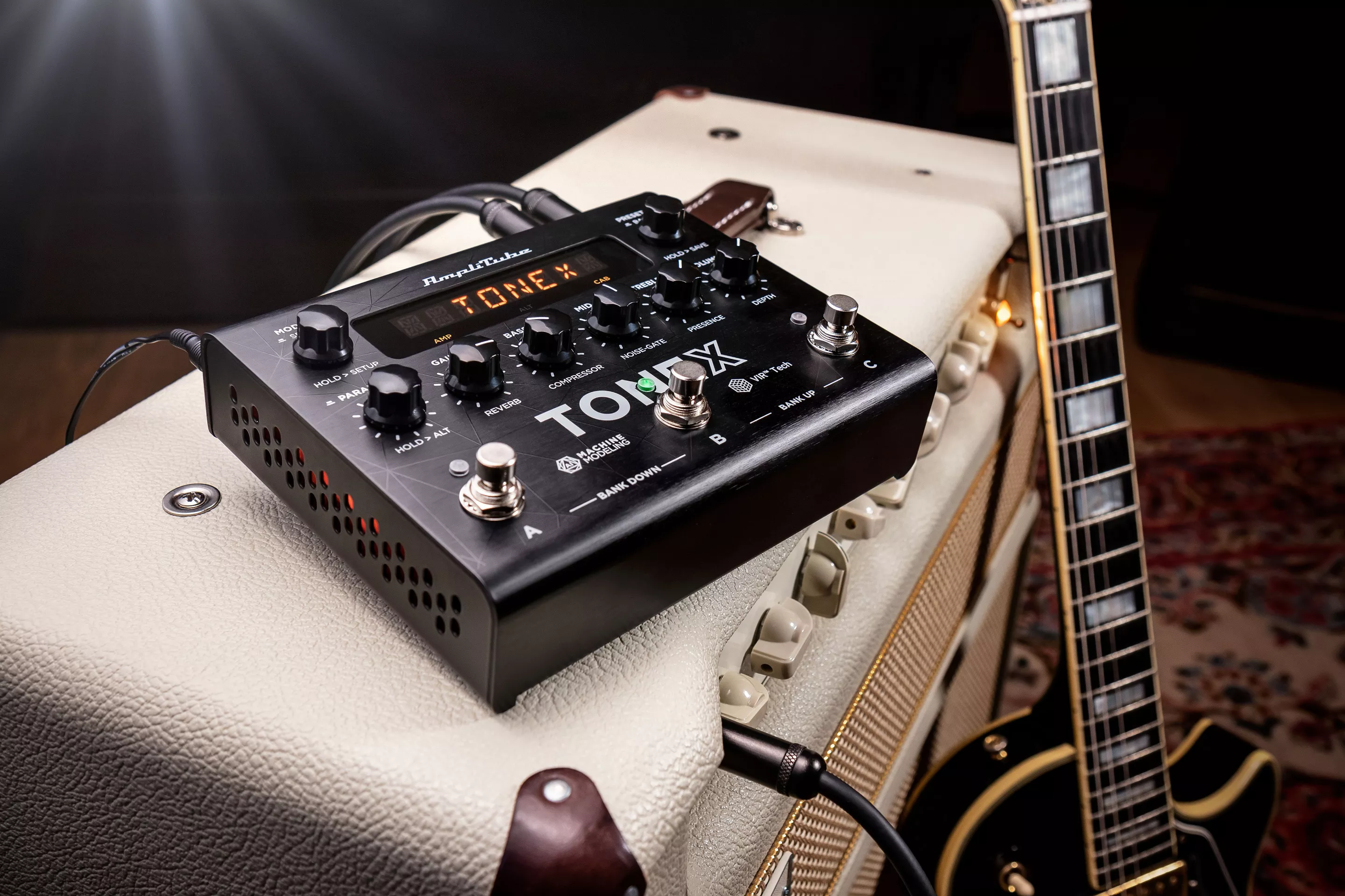 The ToneX Pedal can accommodate 150 customizable tone presets, with 1,000+ more ready for install from the included Tone Max software and access to thousands more via the user community