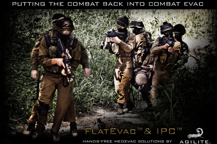 The FlatEvac (right) allows soldiers to maintain readiness (Photo: Michael Alvarez-Pereyre)