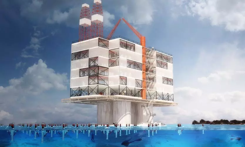 Another 2013 entry called Water Plateform suggests recycling old oil platforms into desalination facilities