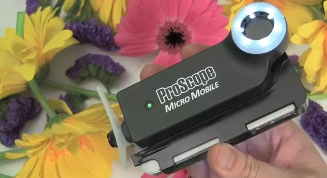 Bodelin's ProScope Micro Mobile is a microscope that mounts on the iPhone
