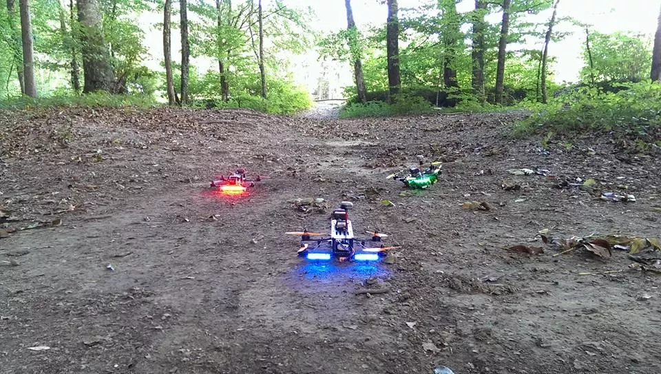 Like a scene out of Star Wars, French drone enthusiasts raced their vehicles through the forest in a test of their piloting ability