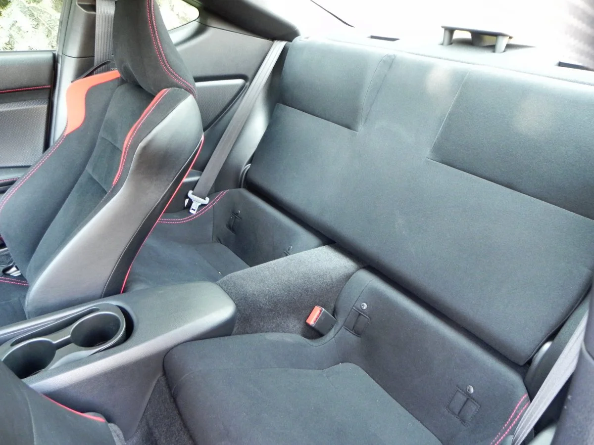 The back seats of this car are mostly for show